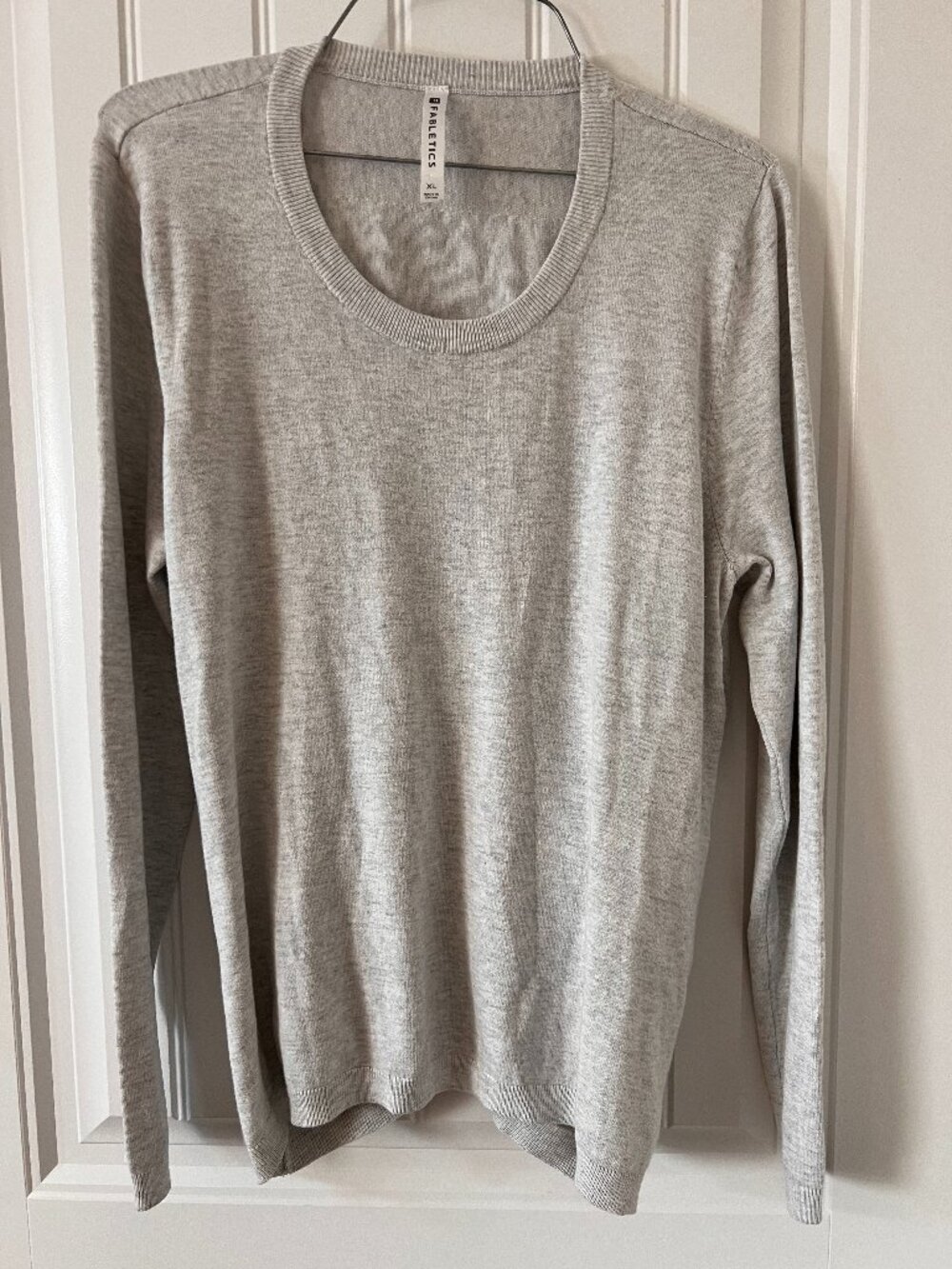 Fabletics Jocelyn Gray Open Back Draped Knit Sweater Top Women's XL Balletcore